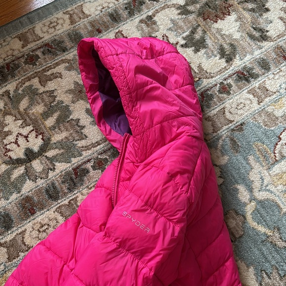 Girls spider cost car length long puffer type style polyester fill - Picture 5 of 7